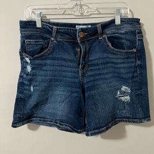 BKE Midnight Blue Ripped Jean Shorts